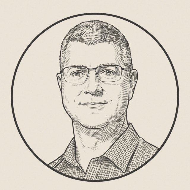Illustrated portrait of Brian D Miller