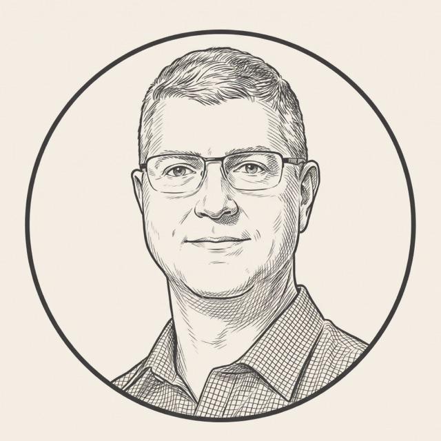 Illustrated portrait of Brian D Miller, creator of Cr(af)ted